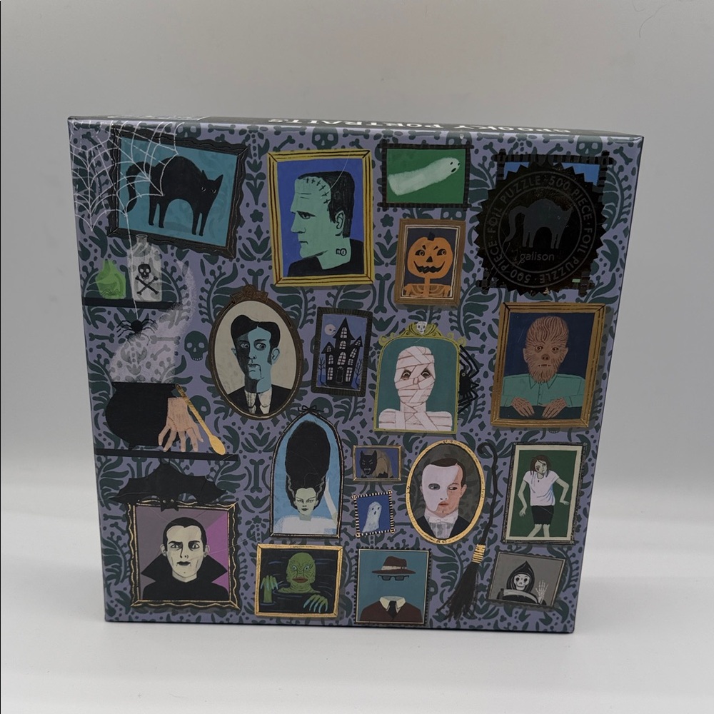 Spooky Themed Puzzle with Illustrated Characters